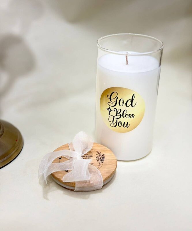 _God Bless You_ Minimalist Glass Jar Candle